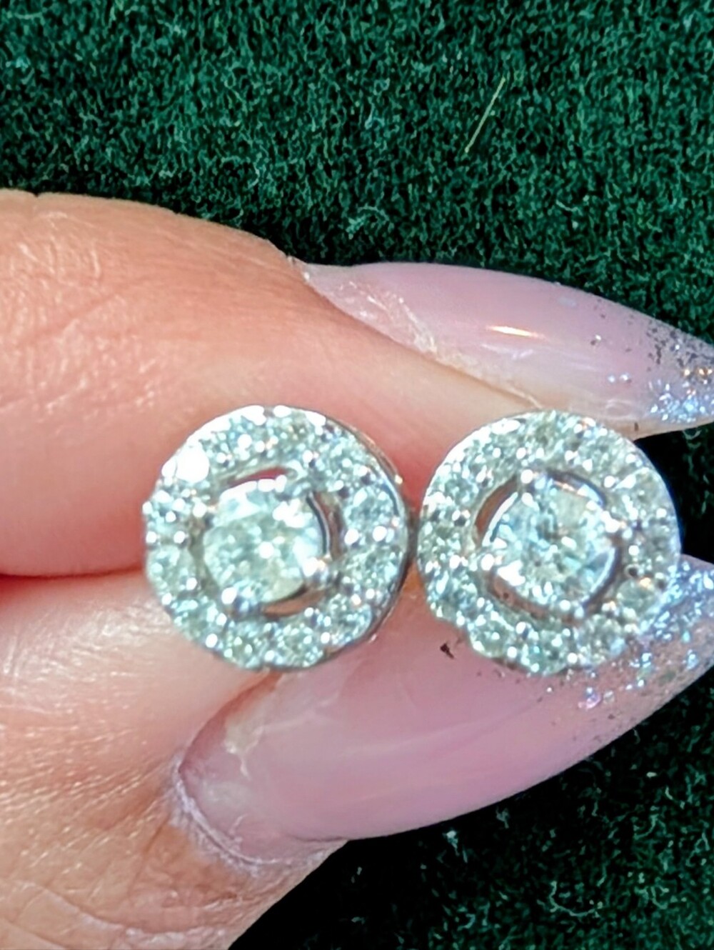 Helzberg Diamonds Sparkling Halo Stud Earrings - White